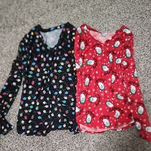 Set Of Two Long Sleeve Christmas Holiday Shirts
